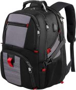 YOREPEK Travel Backpack, Extra Large 50L Laptop Backpacks for Men Women, Water Resistant College School Bookbag Airline Approved Business Work Bag with USB Charging Port Fits 17 Inch Computer, Black